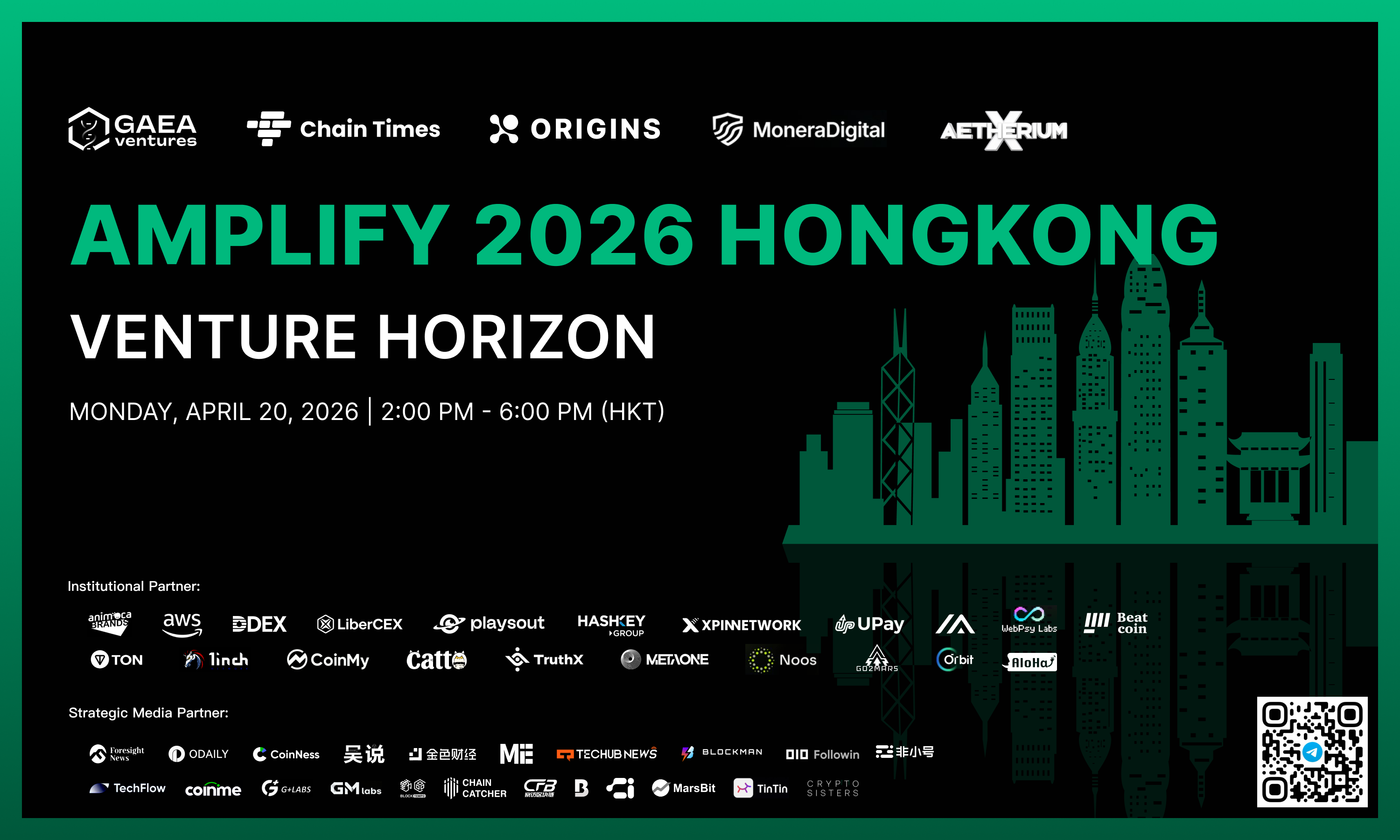 ChainTimes 将于4.19-21号香港嘉年华期间举办3场「Amplify 2026」系列主题峰会